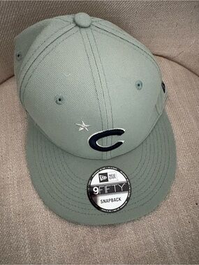 IC COLLECTION Kids Snapback Hat in Sage Green with Navy Logo